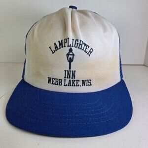 Lamplighter Inn Webb Lake WI Vintage Mesh Trucker Hat Snapback USA